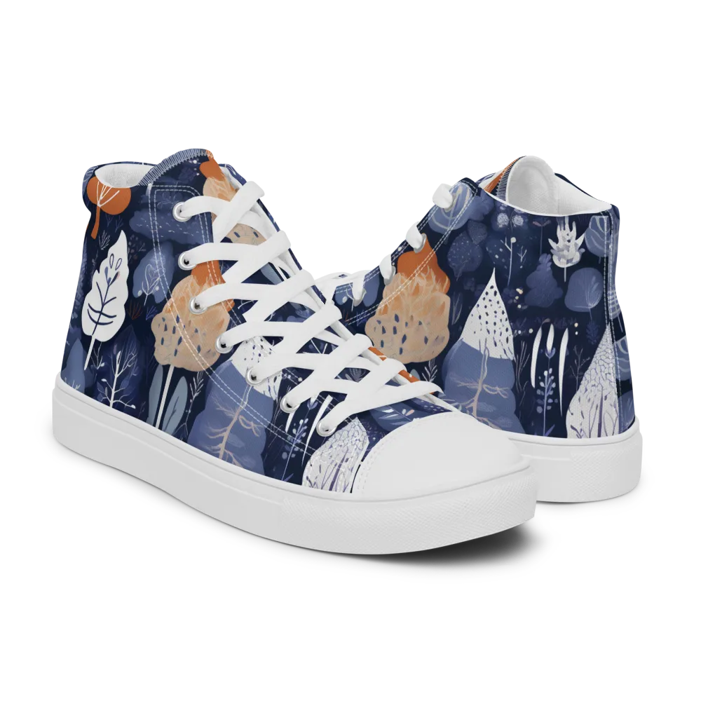 Midnight Canopy on Men's High Top Canvas Shoes — Right