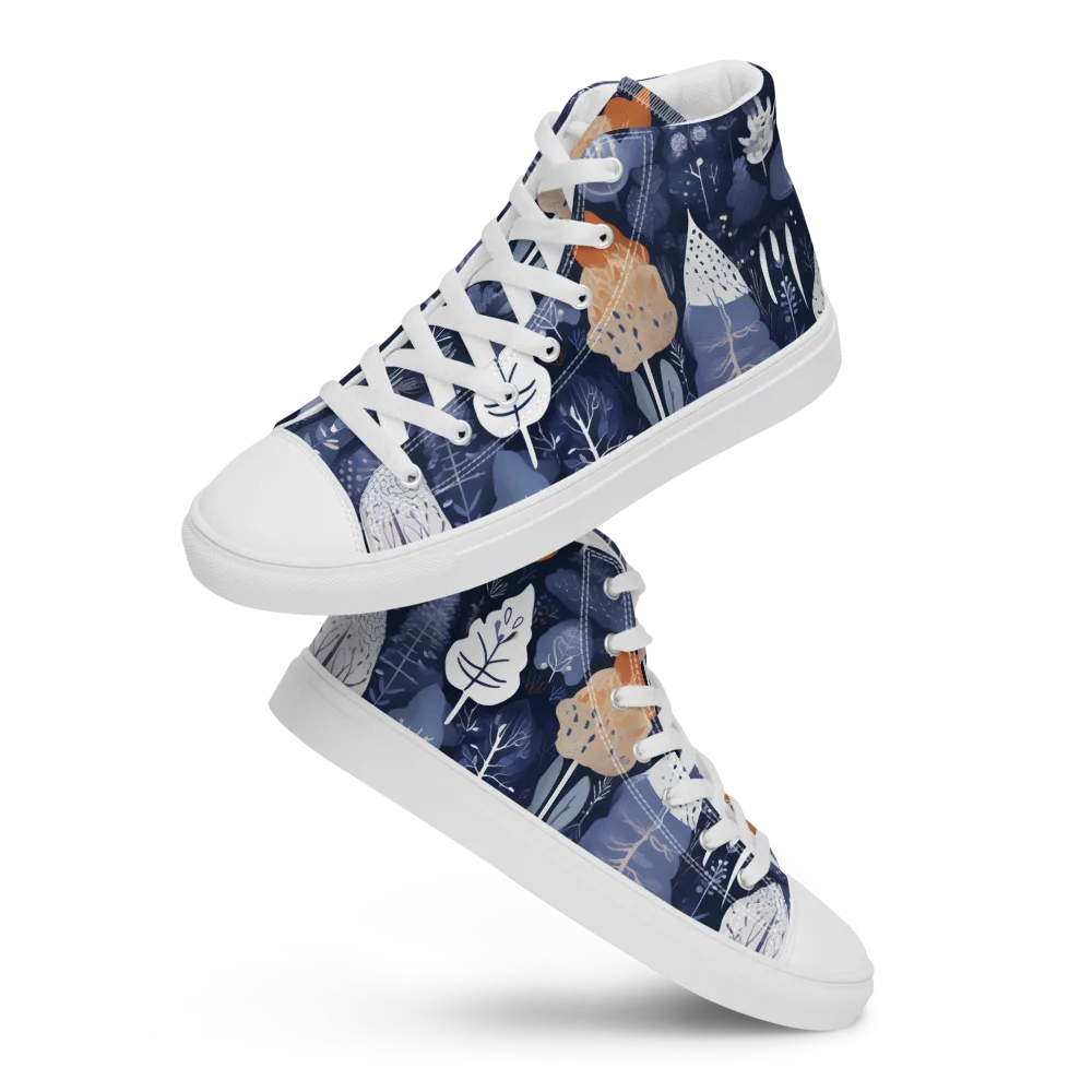 Midnight Canopy on Men's High Top Canvas Shoes — Front