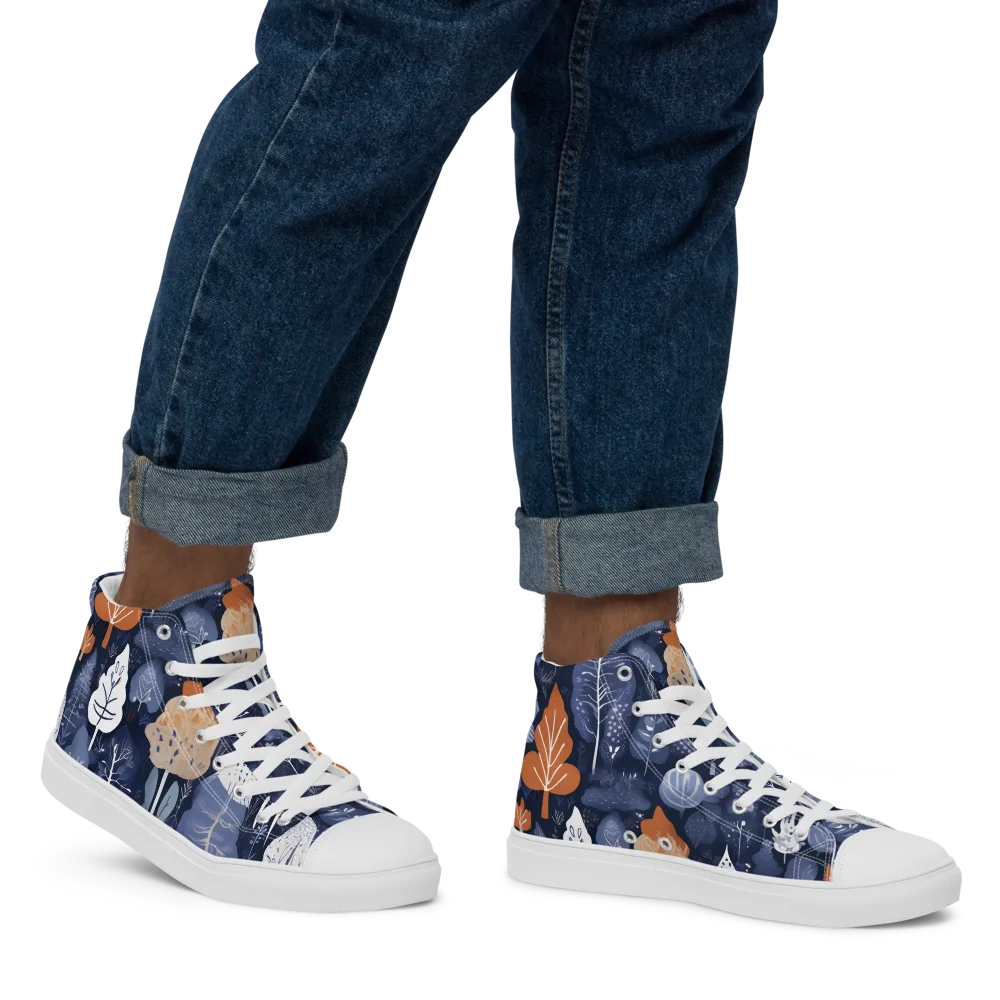 Midnight Canopy on Men's High Top Canvas Shoes — Right