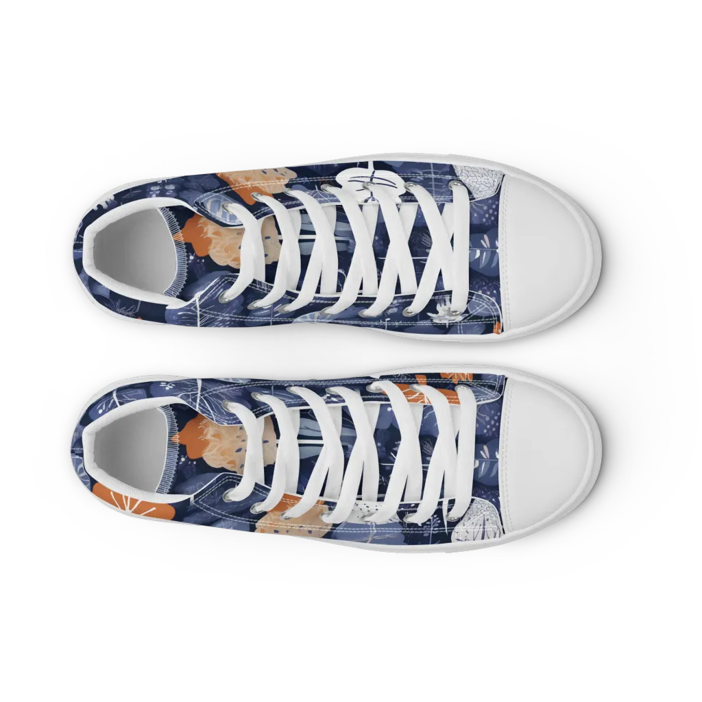 Midnight Canopy on Women's High Top Canvas Shoes — Front