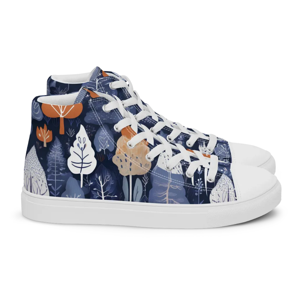 Midnight Canopy on Women's High Top Canvas Shoes — Right