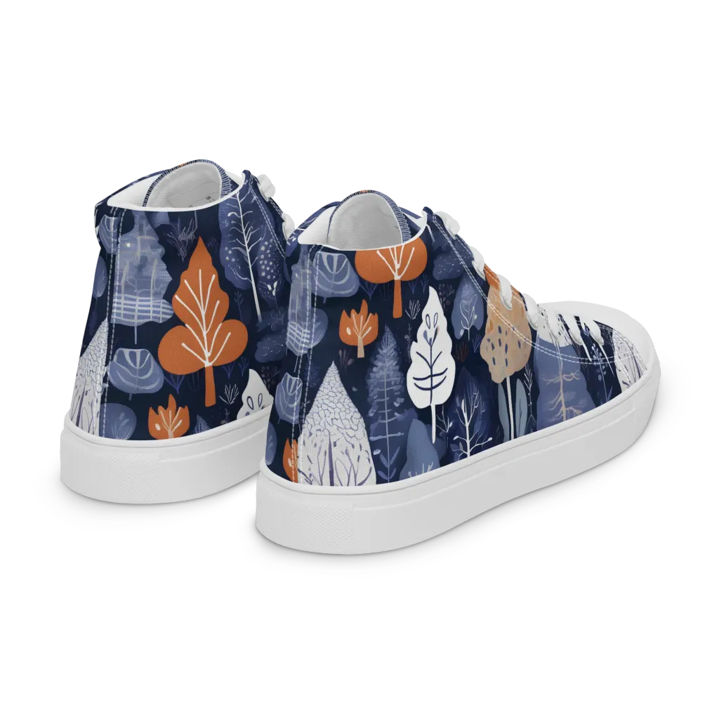 Midnight Canopy on Women's High Top Canvas Shoes — Right Back
