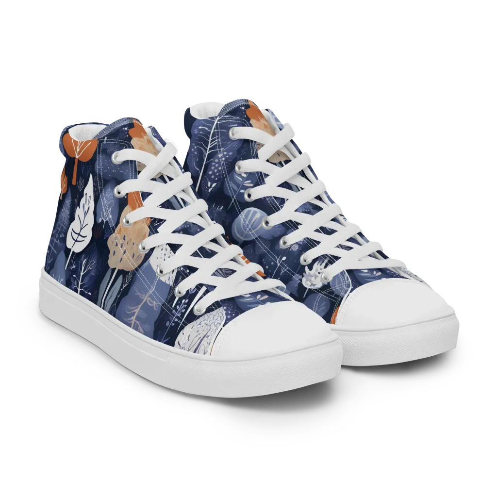 Midnight Canopy on Women's High Top Canvas Shoes — Right Front