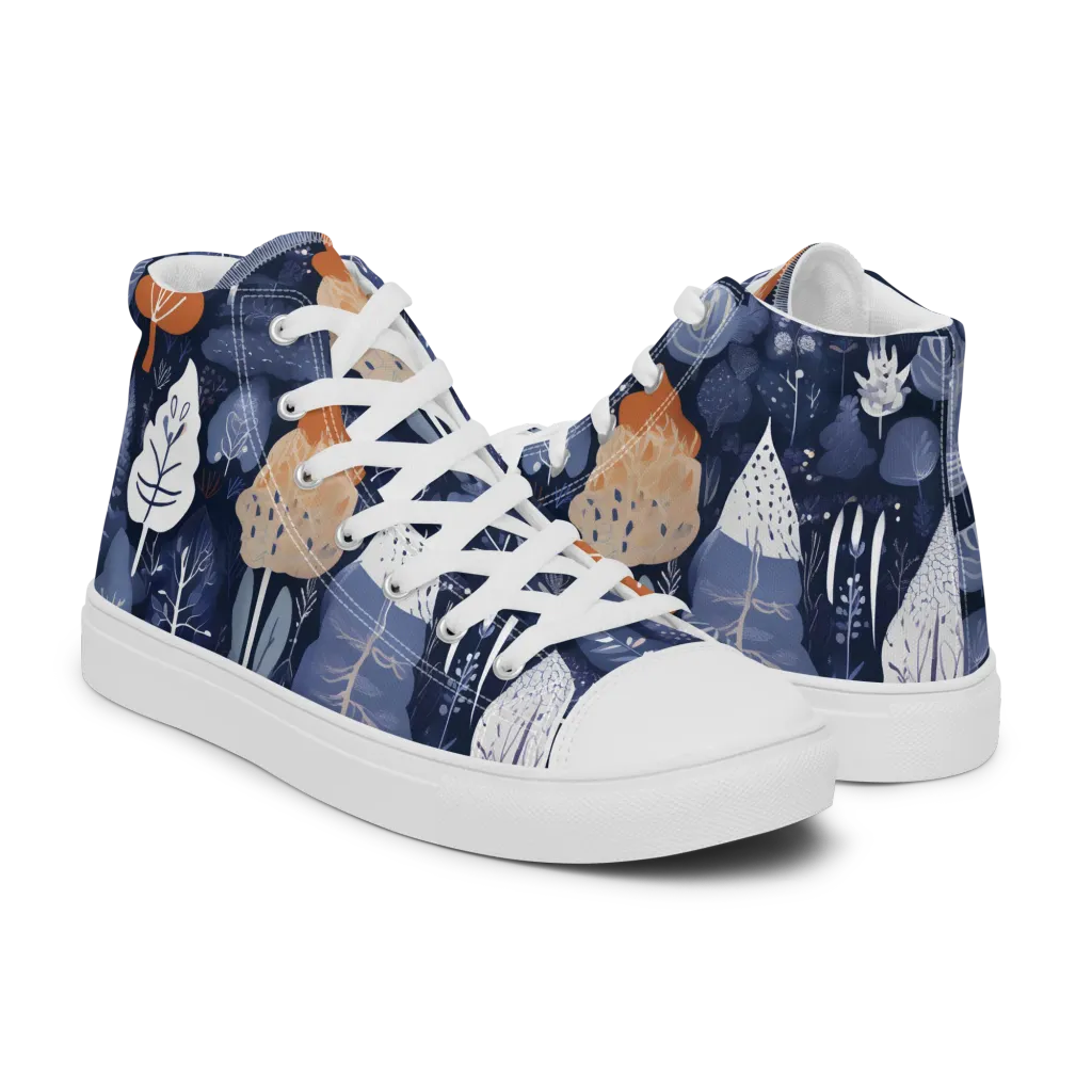 Midnight Canopy on Women's High Top Canvas Shoes — Right