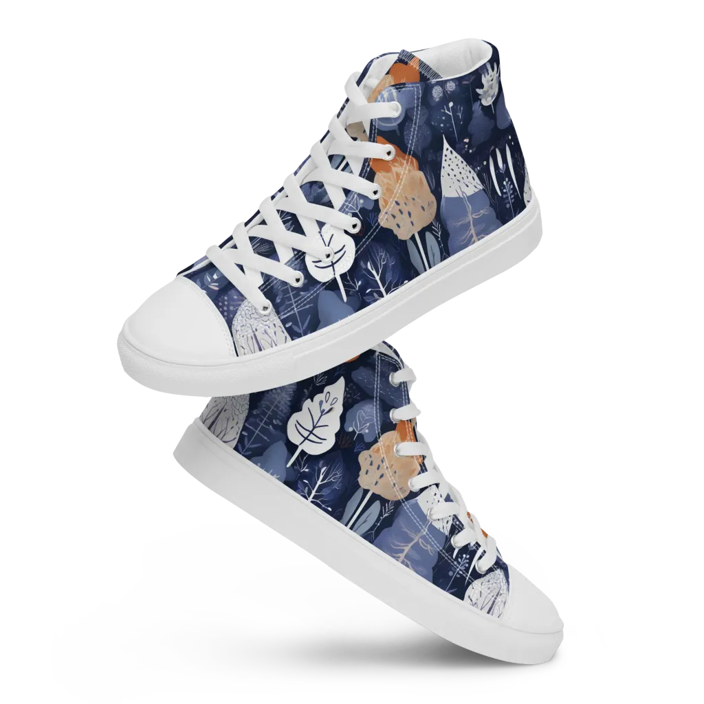 Midnight Canopy on Women's High Top Canvas Shoes — Front