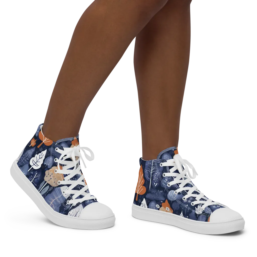 Midnight Canopy on Women's High Top Canvas Shoes — Right