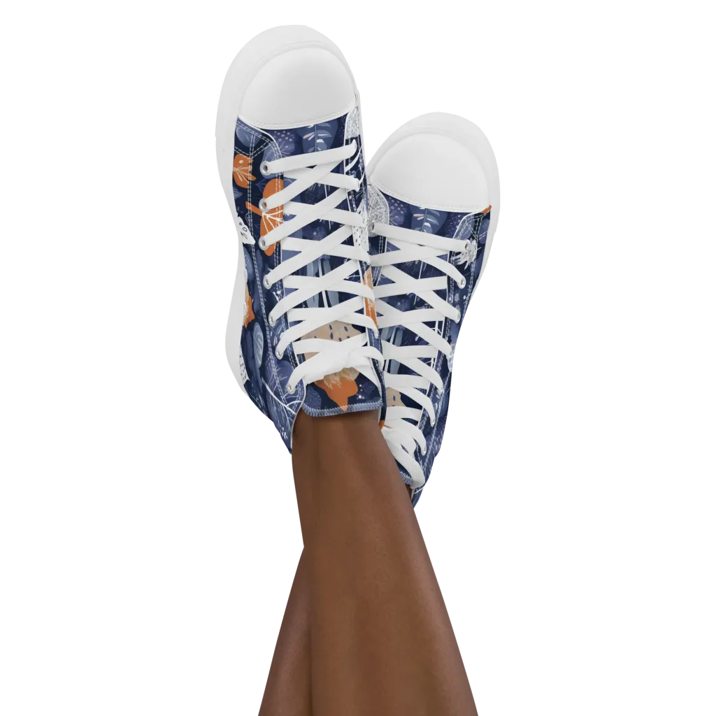 Midnight Canopy on Women's High Top Canvas Shoes — Front