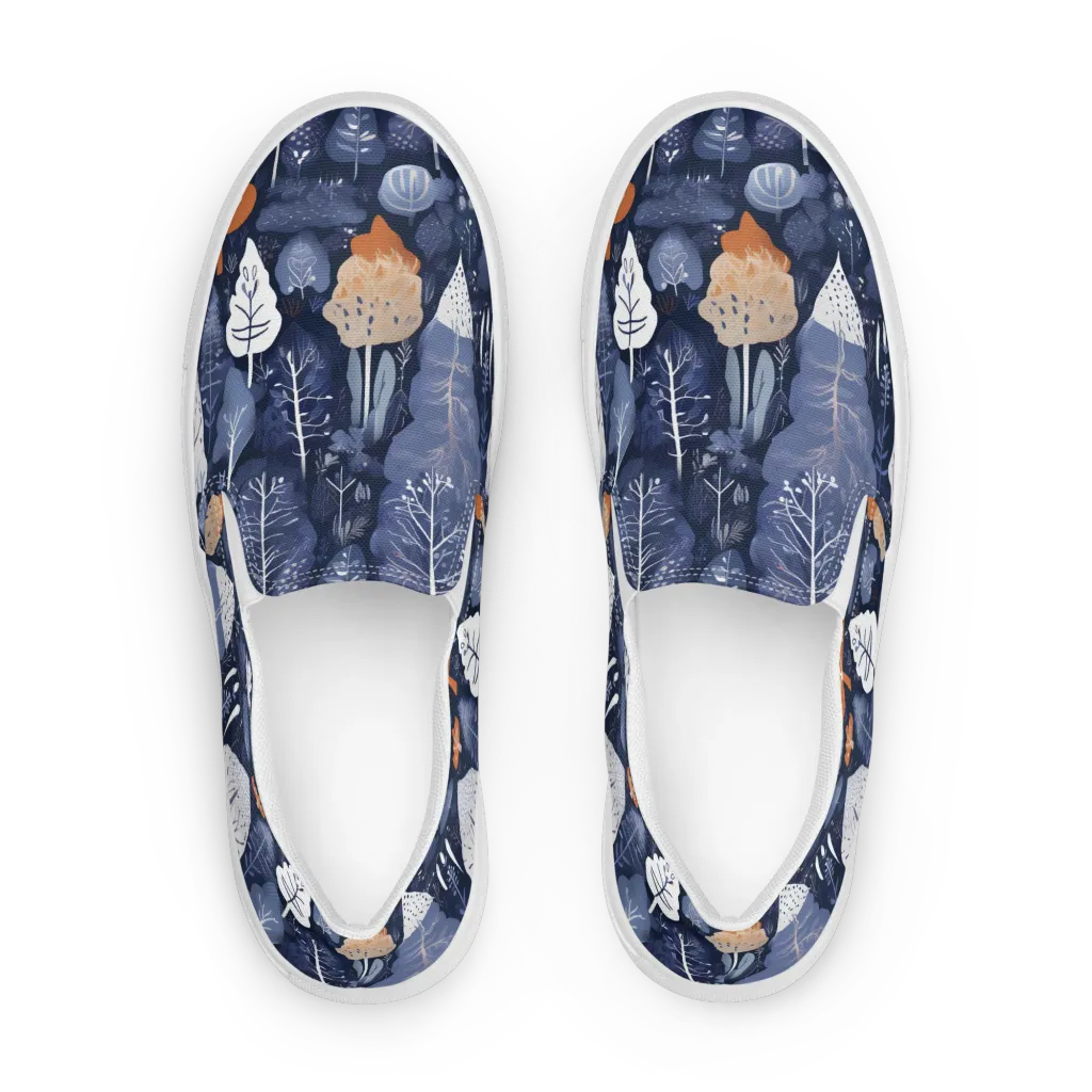 Midnight Canopy on Men's Slip-On Canvas Shoes — Front