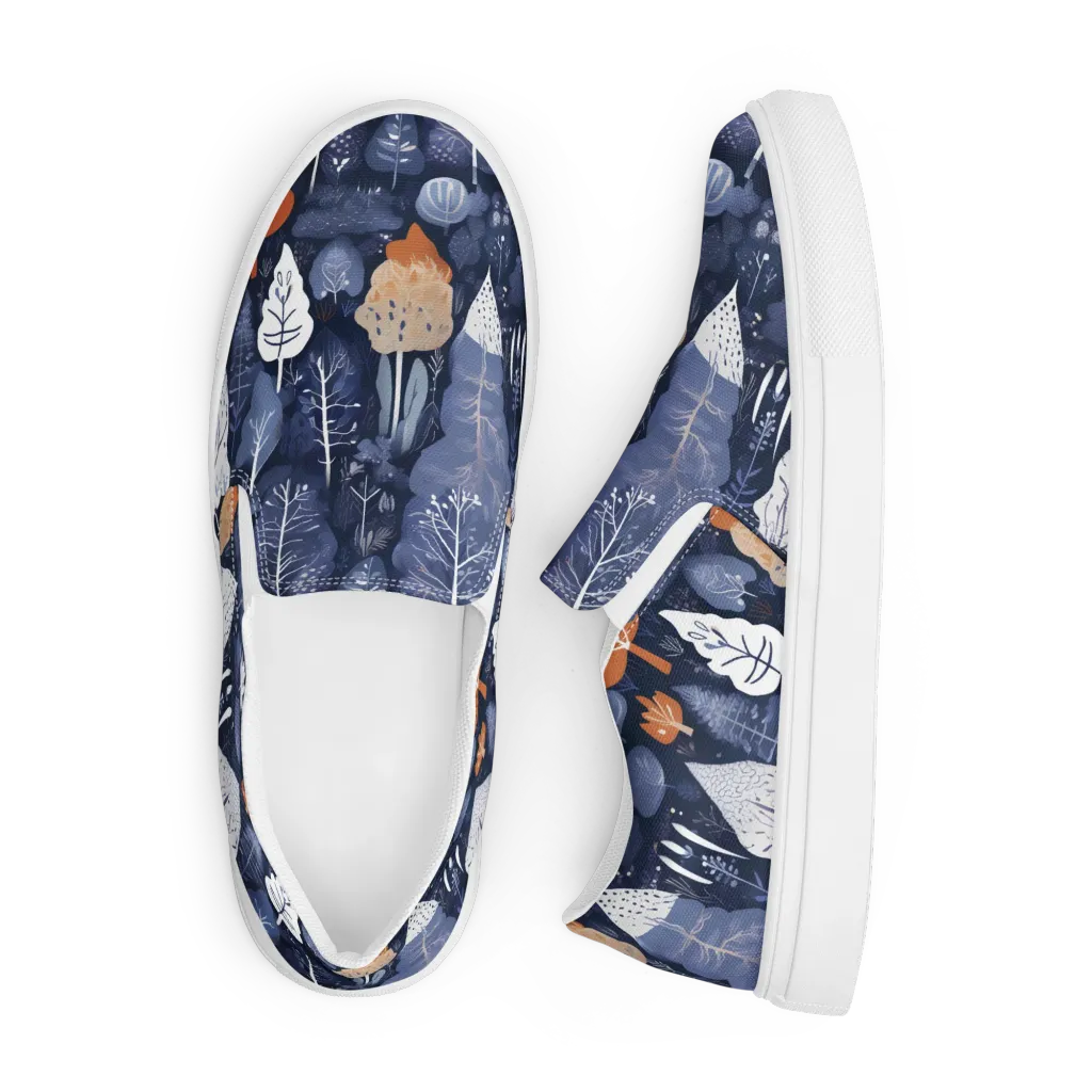 Midnight Canopy on Men's Slip-On Canvas Shoes — Front