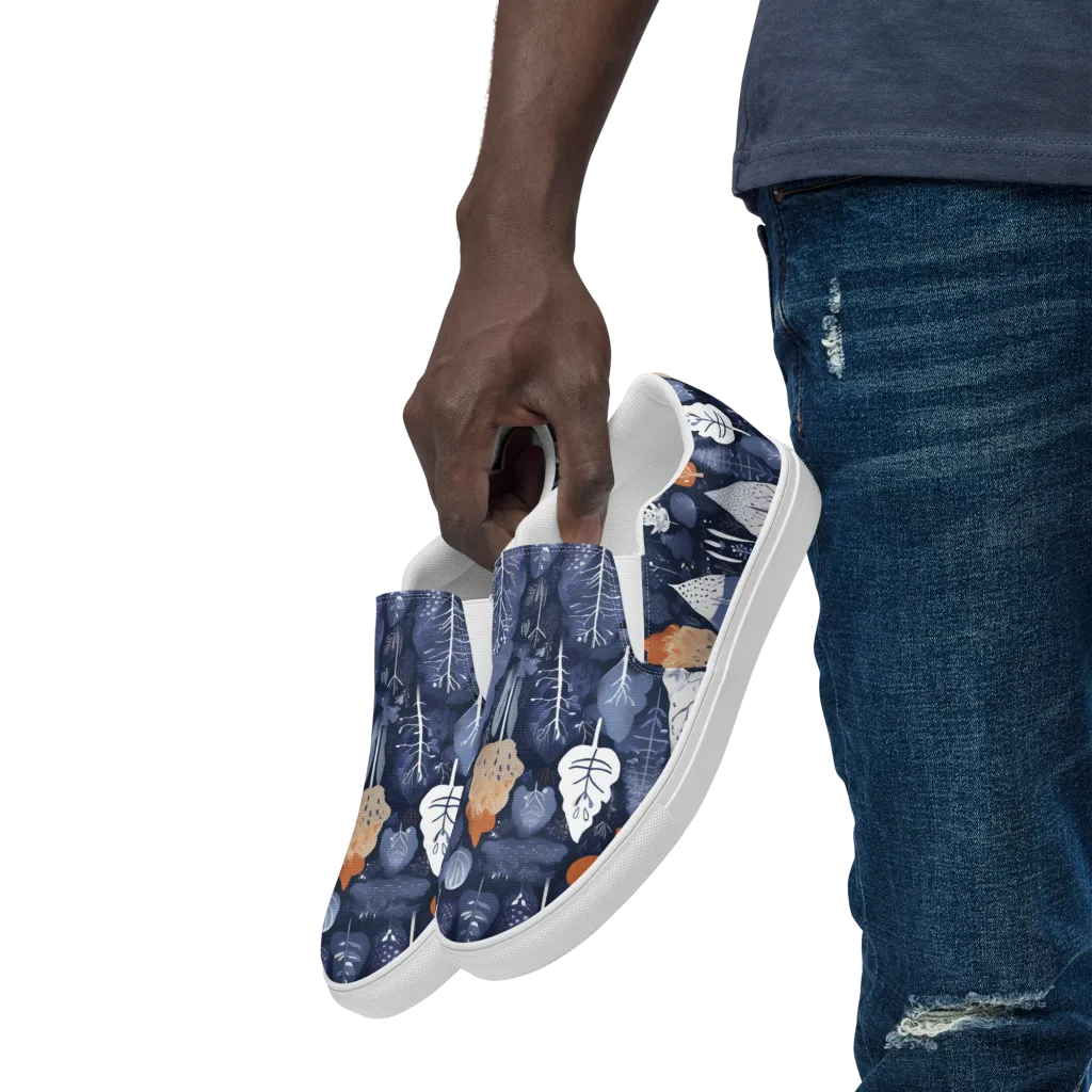 Midnight Canopy on Men's Slip-On Canvas Shoes — Left Front