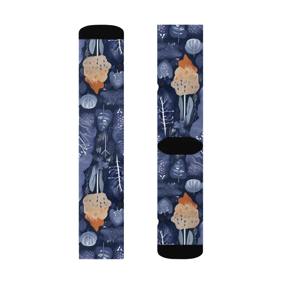 Midnight Canopy on Socks — Right Sock