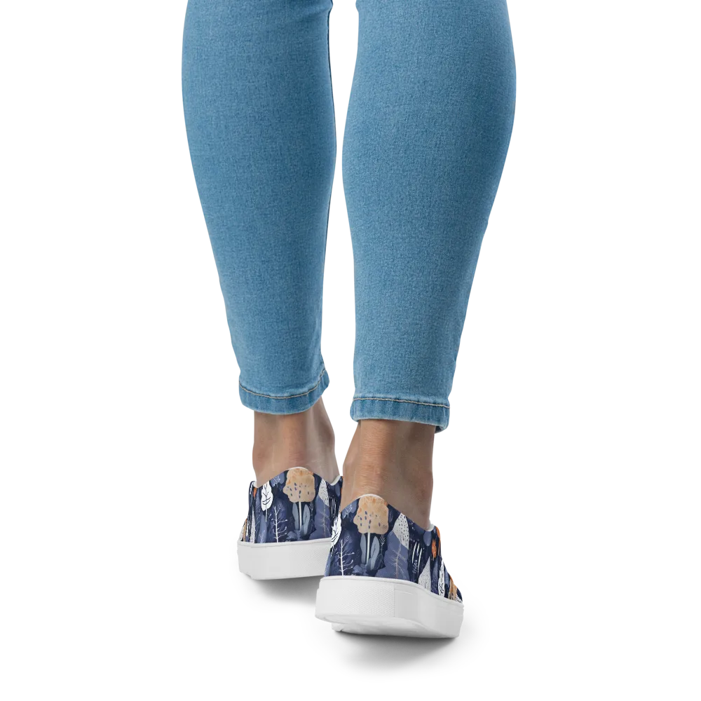 Midnight Canopy on Women's Slip-On Canvas Shoes — Back