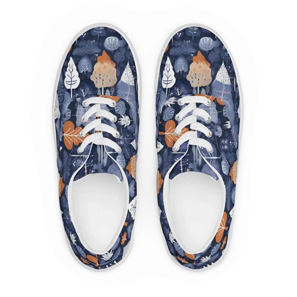 Midnight Canopy on Men's Lace-Up Canvas Shoes — Front