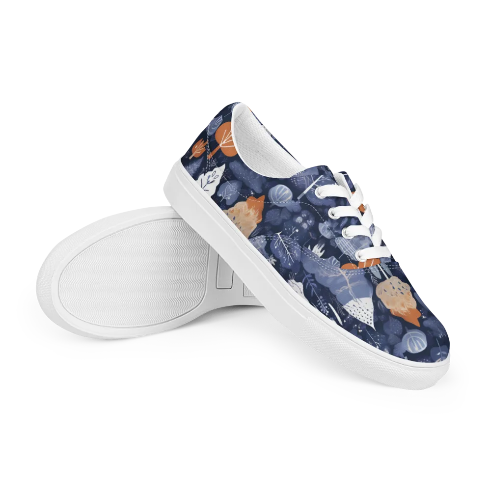 Midnight Canopy on Men's Lace-Up Canvas Shoes — Right Front