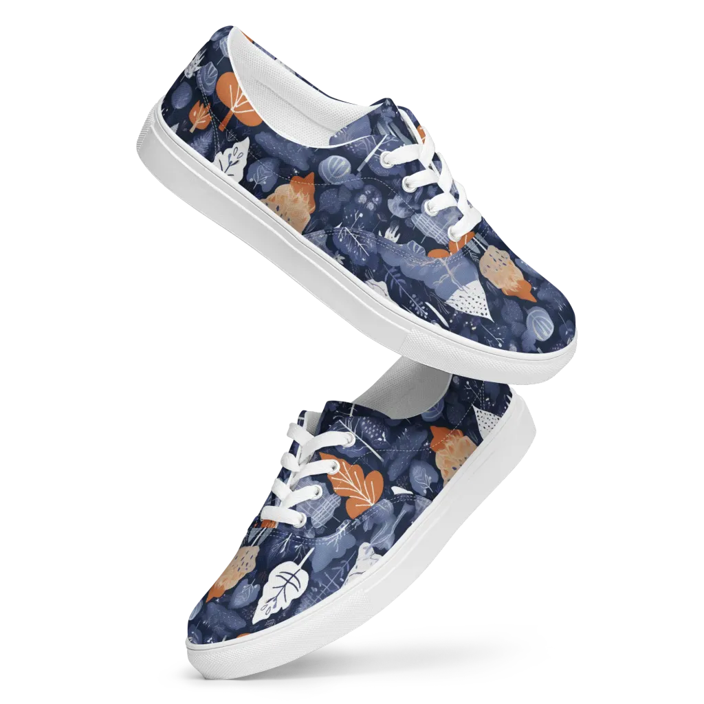 Midnight Canopy on Men's Lace-Up Canvas Shoes — Front
