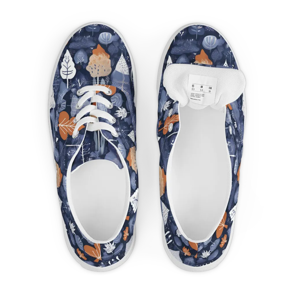 Midnight Canopy on Men's Lace-Up Canvas Shoes — Front