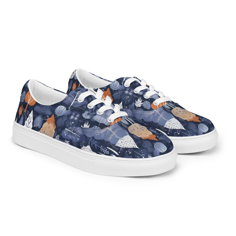 Midnight Canopy on Men's Lace-Up Canvas Shoes — Right Front