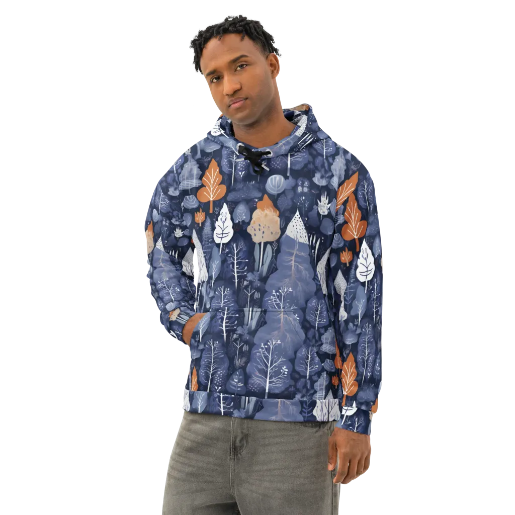 Midnight Canopy on Cotton Hoodie — Left Front