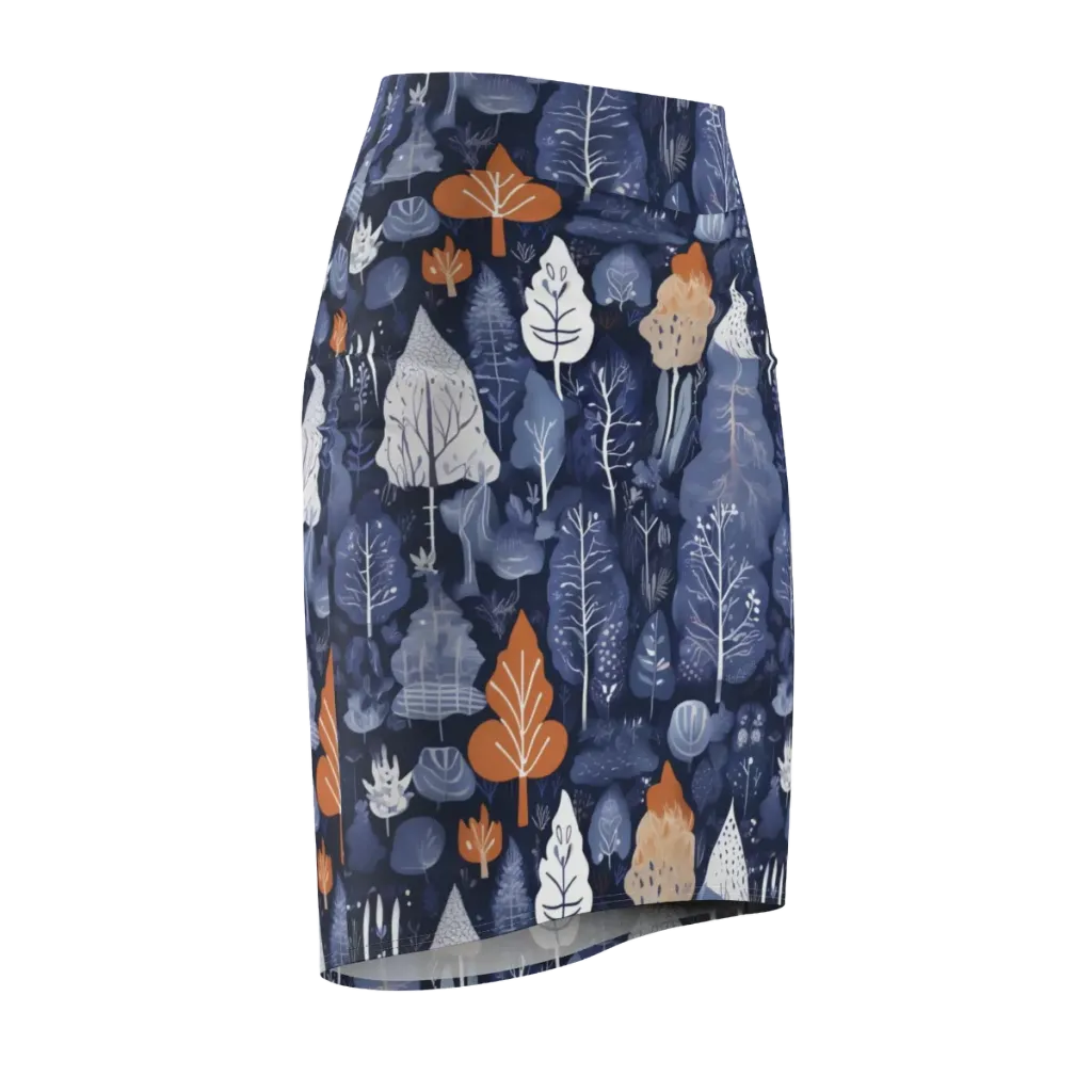 Midnight Canopy on Pencil Skirt — Front Side