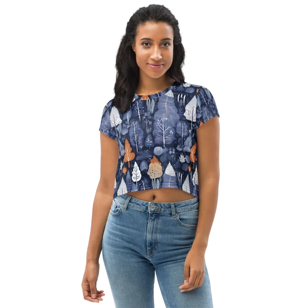Midnight Canopy on Crop Tee — Front