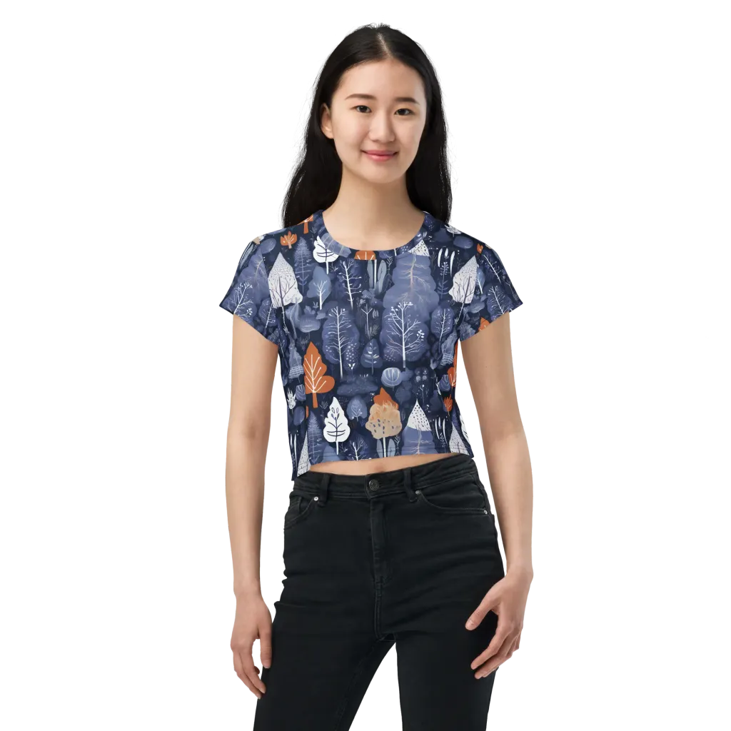 Midnight Canopy on Crop Tee — Front