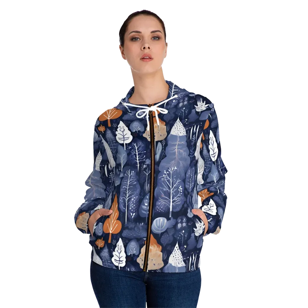 Midnight Canopy on Women's Full-Zip Hoodie — Front On Person