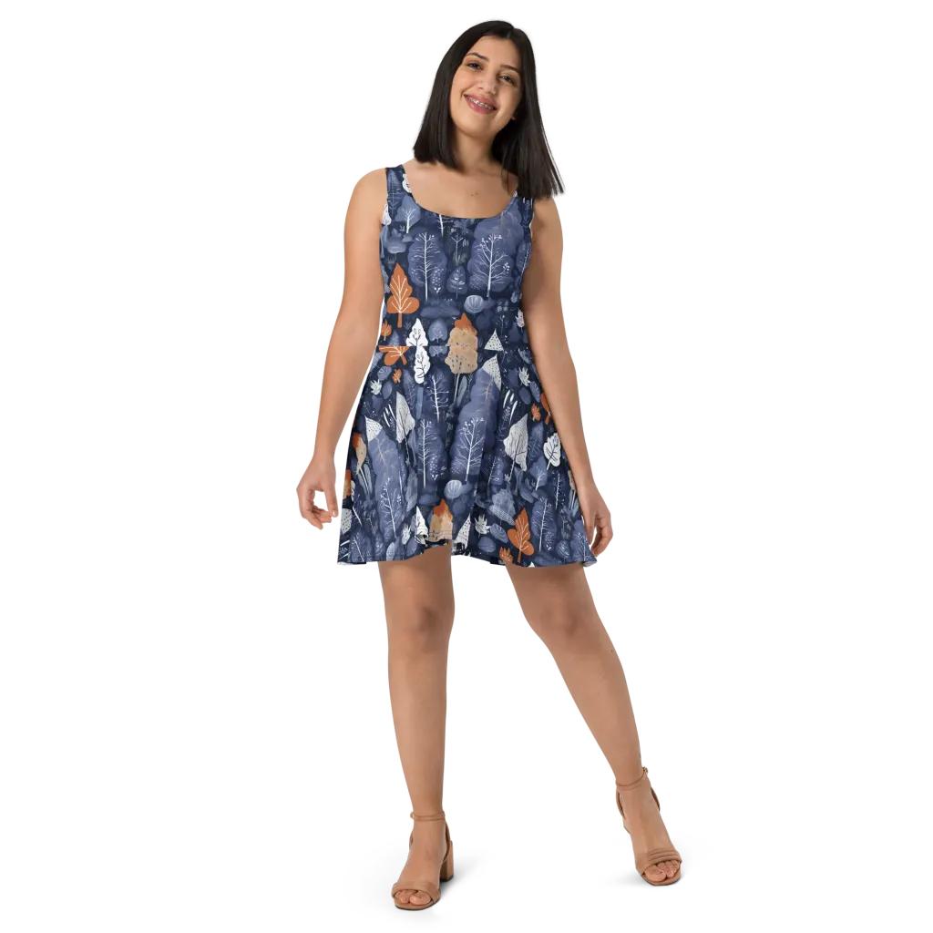 Midnight Canopy on Skater Dress — Front