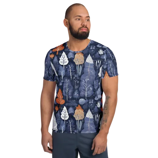 Midnight Canopy on a Men's Athletic T-Shirt