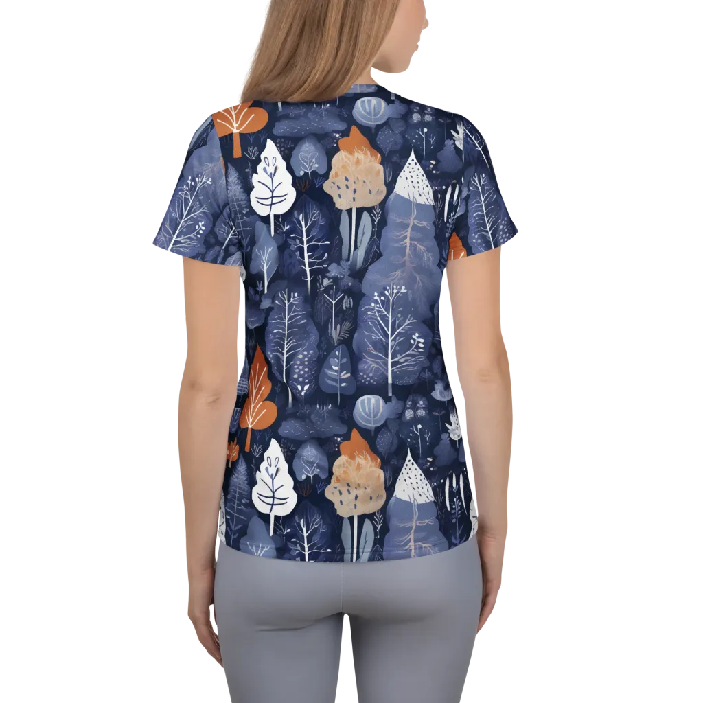 Midnight Canopy on Women's Athletic T-Shirt — Back