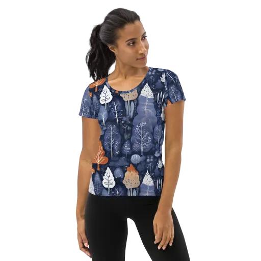 Midnight Canopy on a Women's Athletic T-Shirt