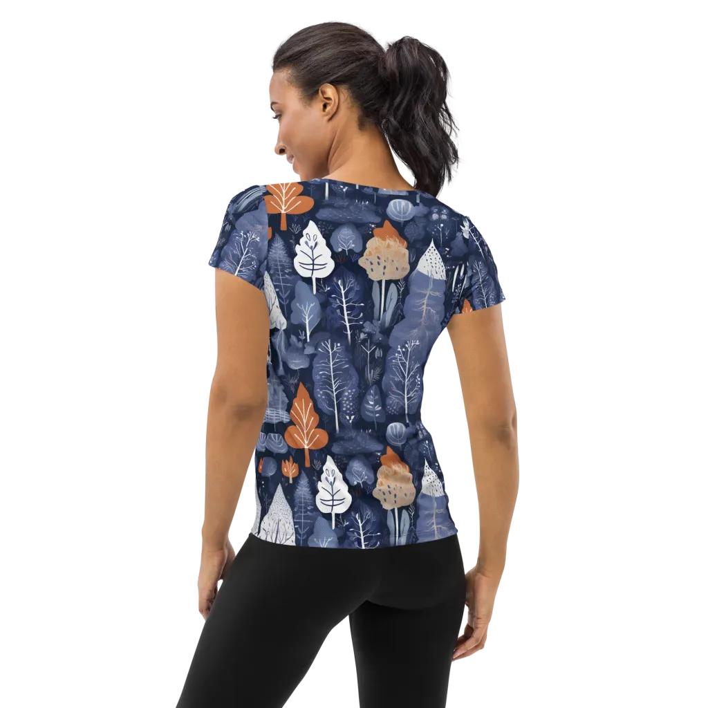 Midnight Canopy on Women's Athletic T-Shirt — Back