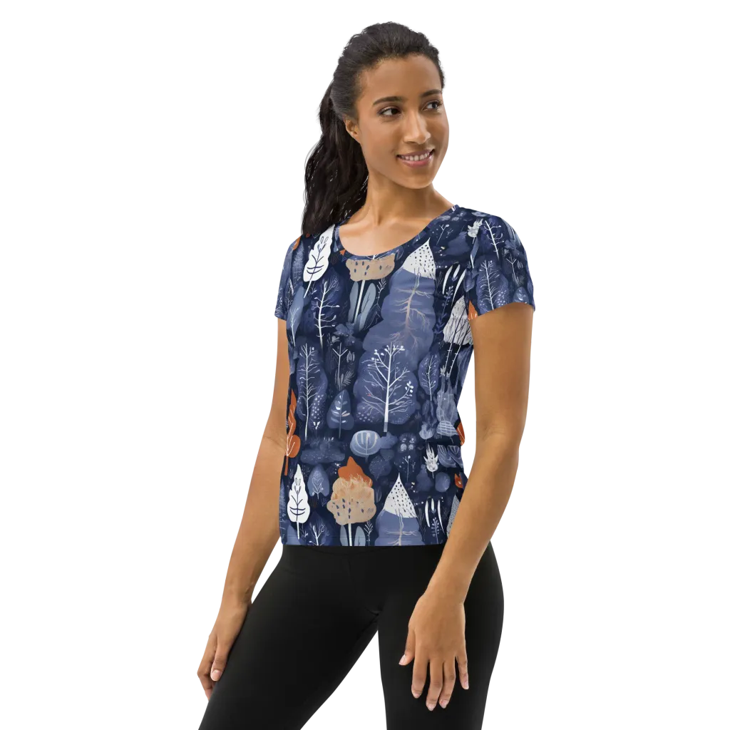 Midnight Canopy on Women's Athletic T-Shirt — Left