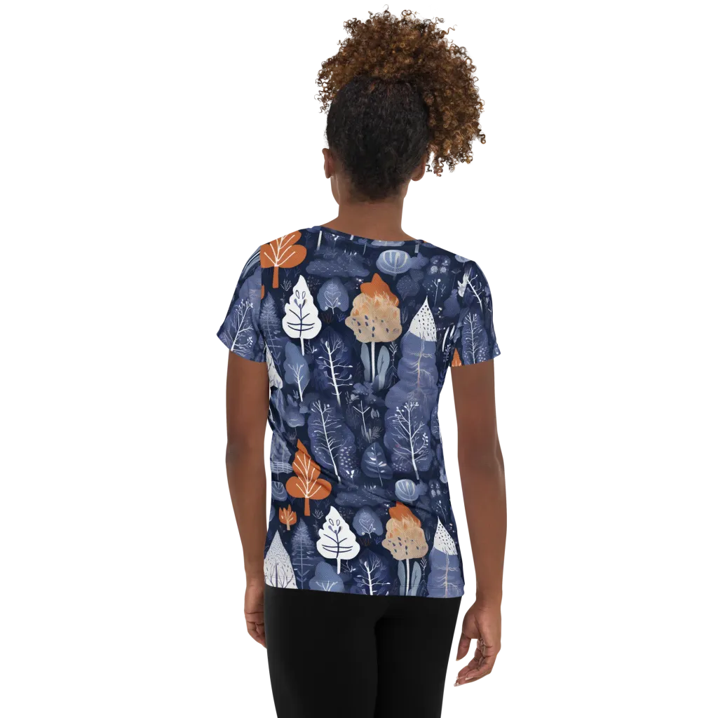 Midnight Canopy on Women's Athletic T-Shirt — Back