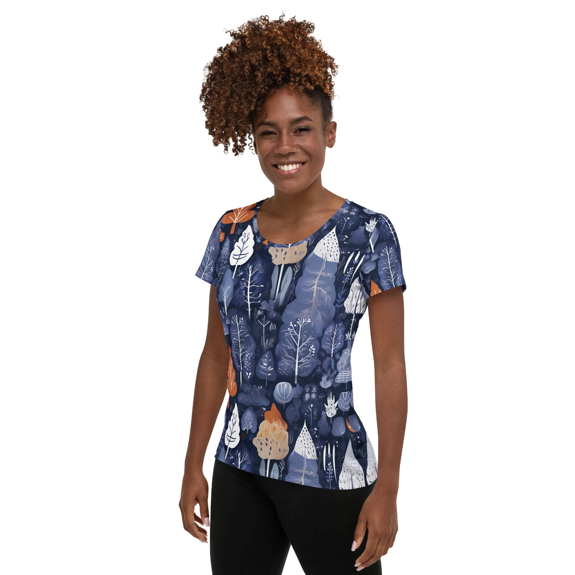 Midnight Canopy on Women's Athletic T-Shirt — Left