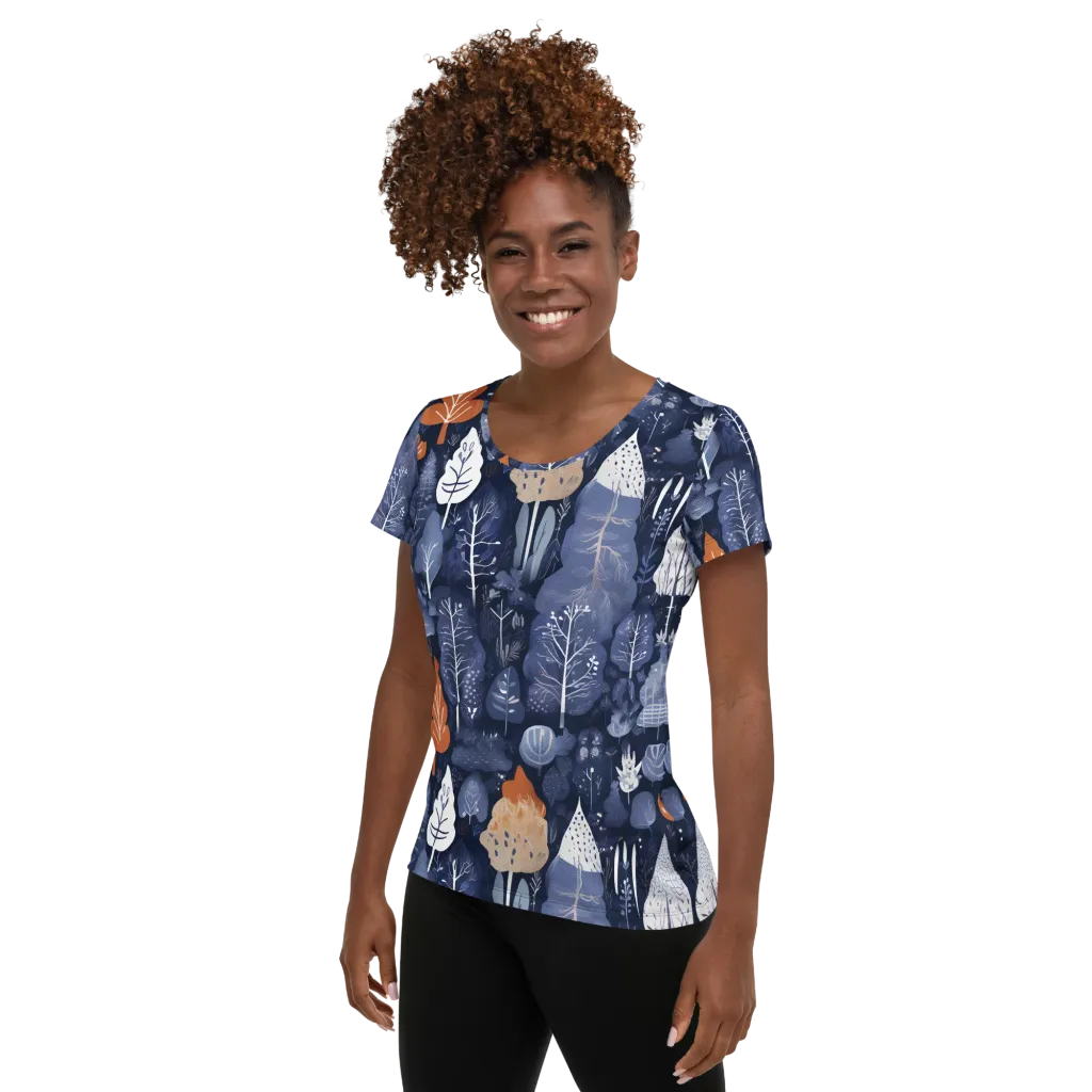 Midnight Canopy on Women's Athletic T-Shirt — Left