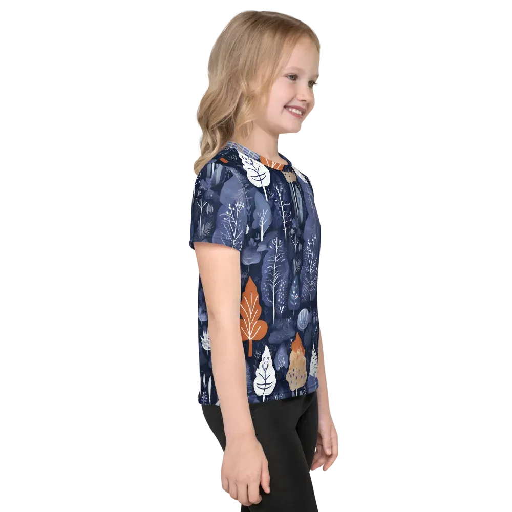 Midnight Canopy on Kids Crew Neck T-Shirt — Right