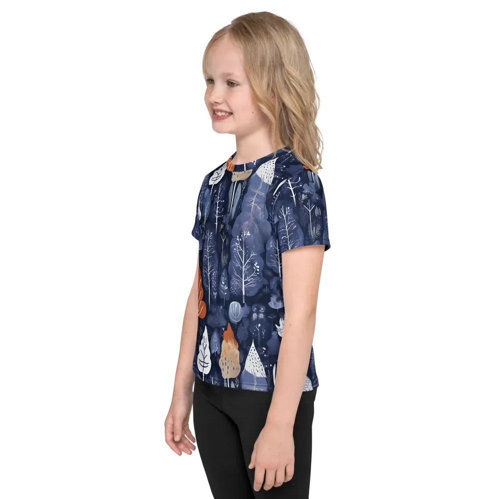Midnight Canopy on Kids Crew Neck T-Shirt — Left