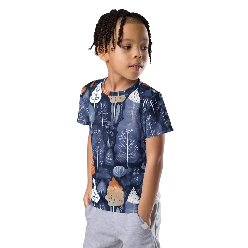 Midnight Canopy on Kids Crew Neck T-Shirt — Left Front