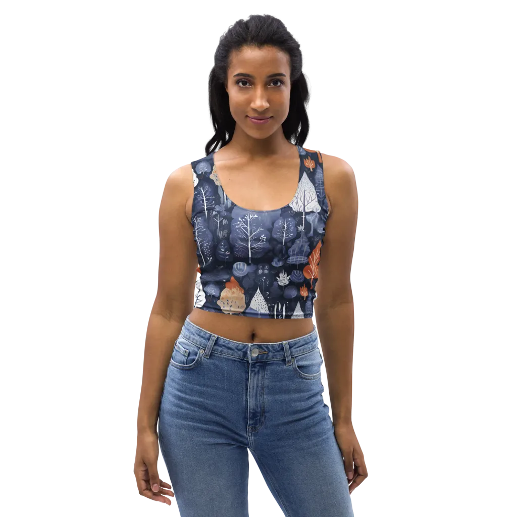 Midnight Canopy on Crop Top — Front