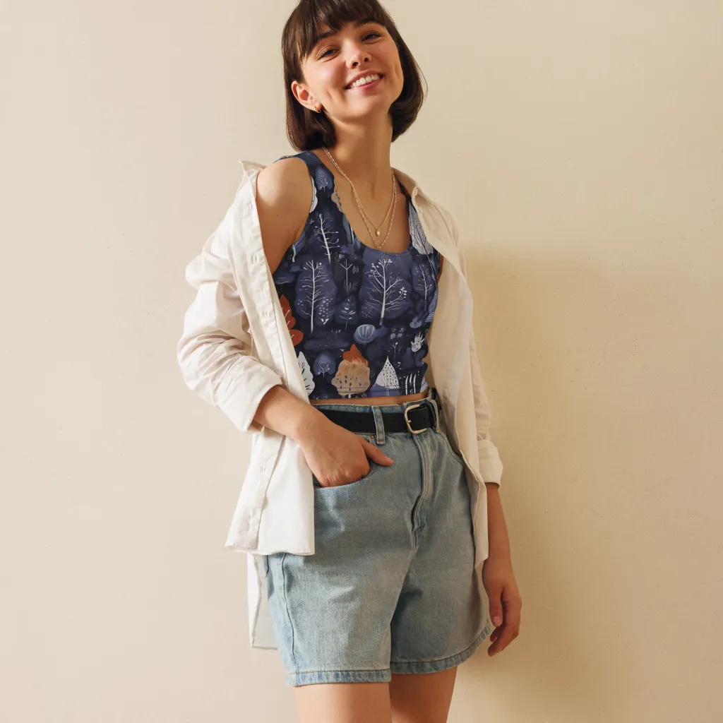 Midnight Canopy on Crop Top — Front