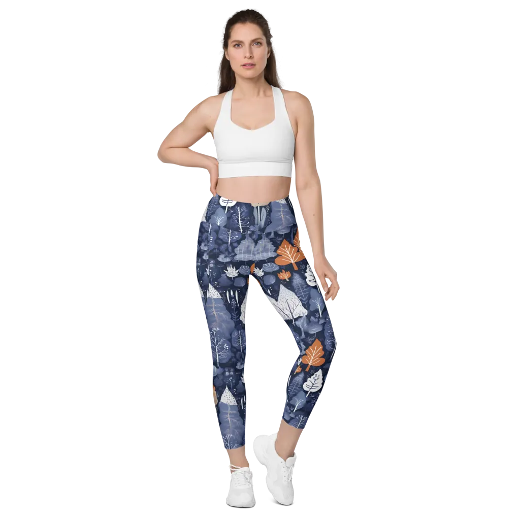 Midnight Canopy on Leggings with Pockets — Front
