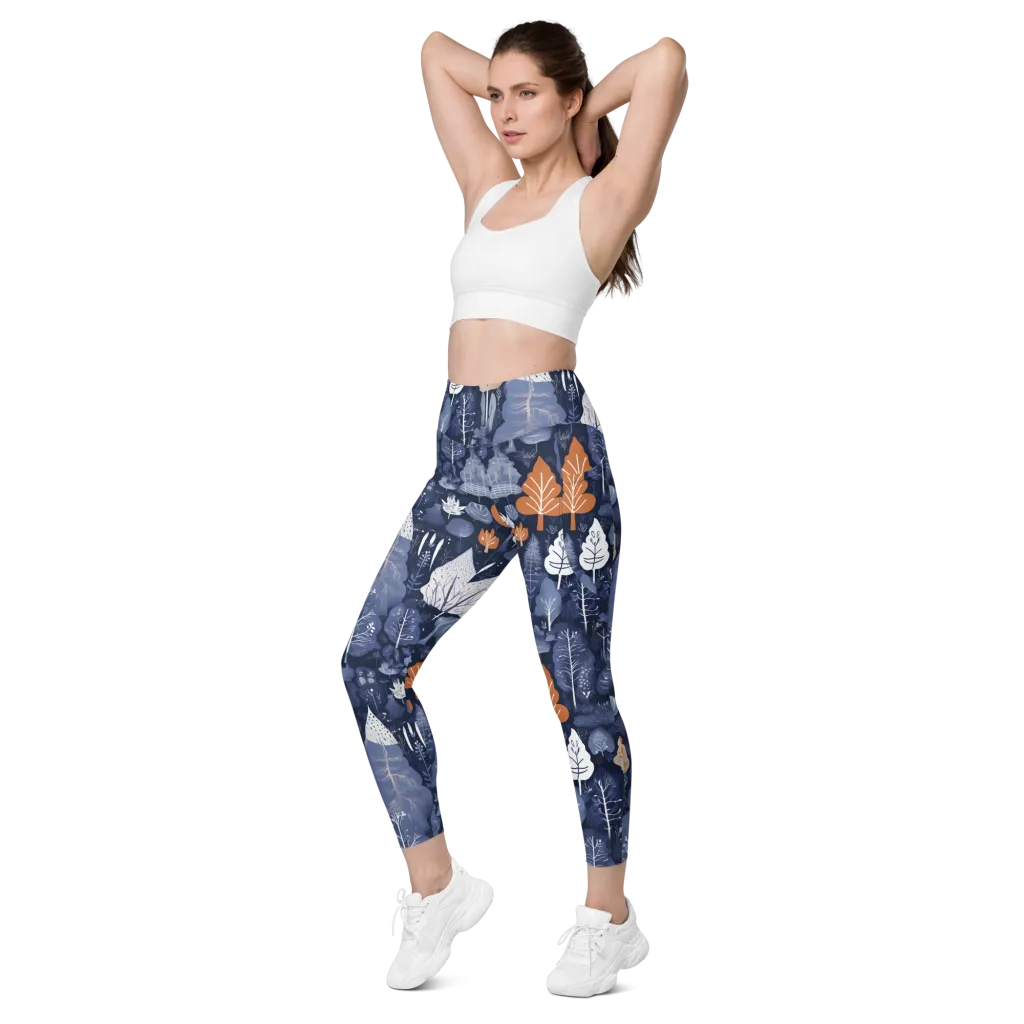 Midnight Canopy on Leggings with Pockets — Left Front