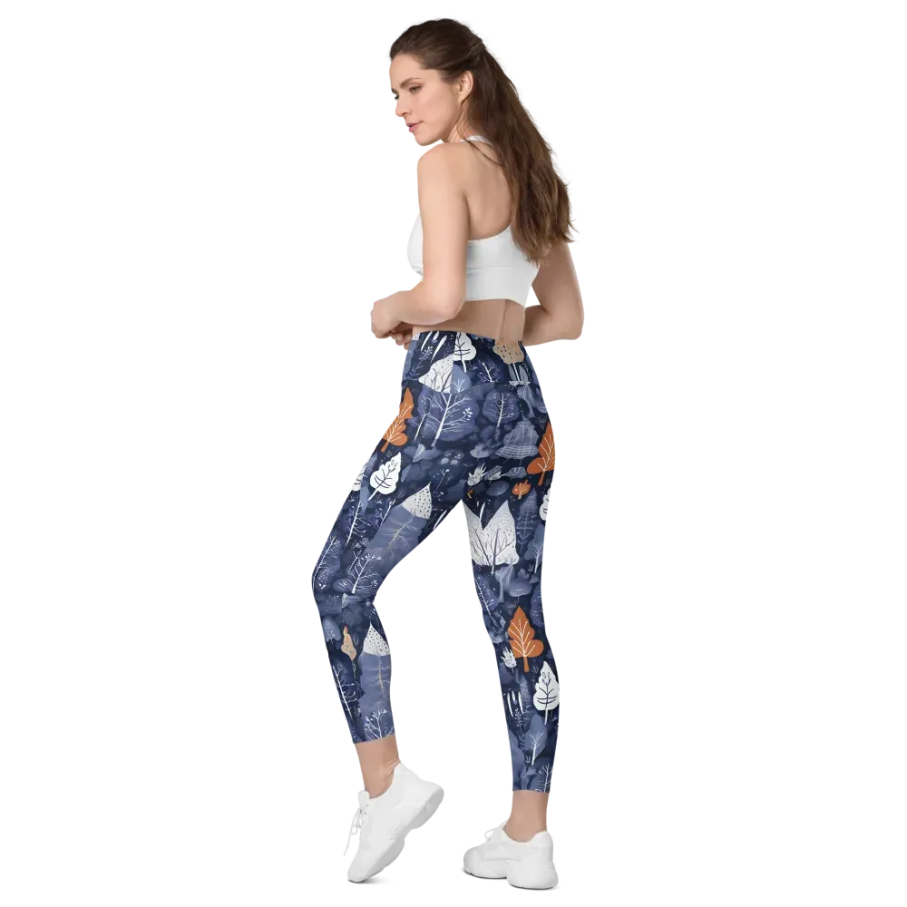 Midnight Canopy on Leggings with Pockets — Left Back