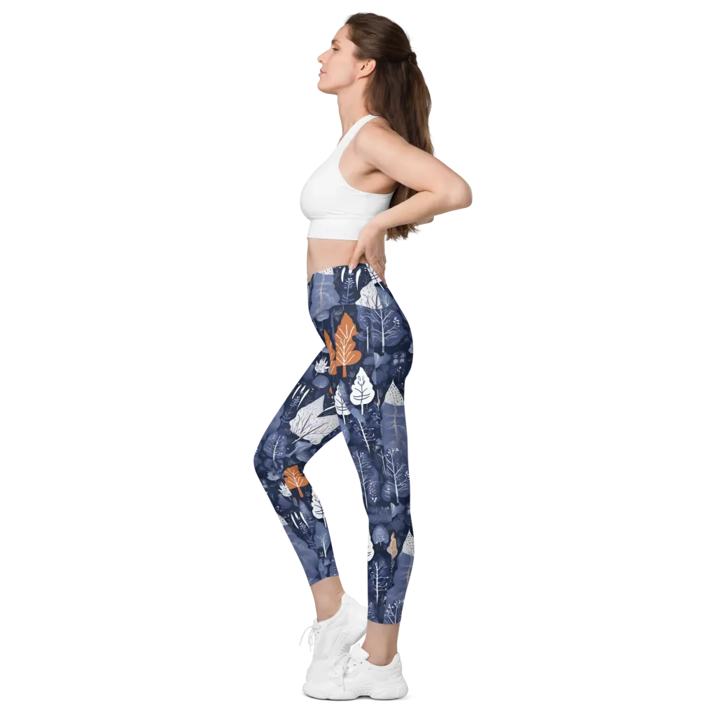 Midnight Canopy on Leggings with Pockets — Left