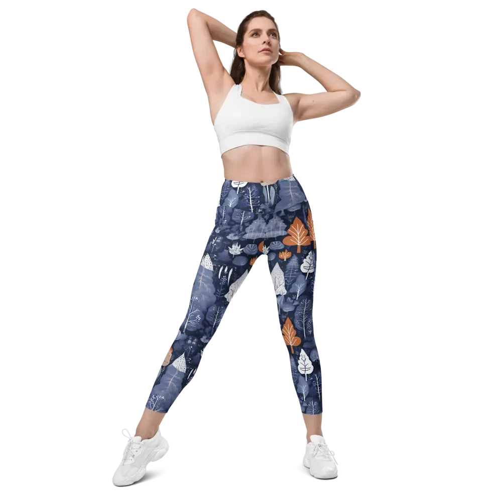 Midnight Canopy on Leggings with Pockets — Front