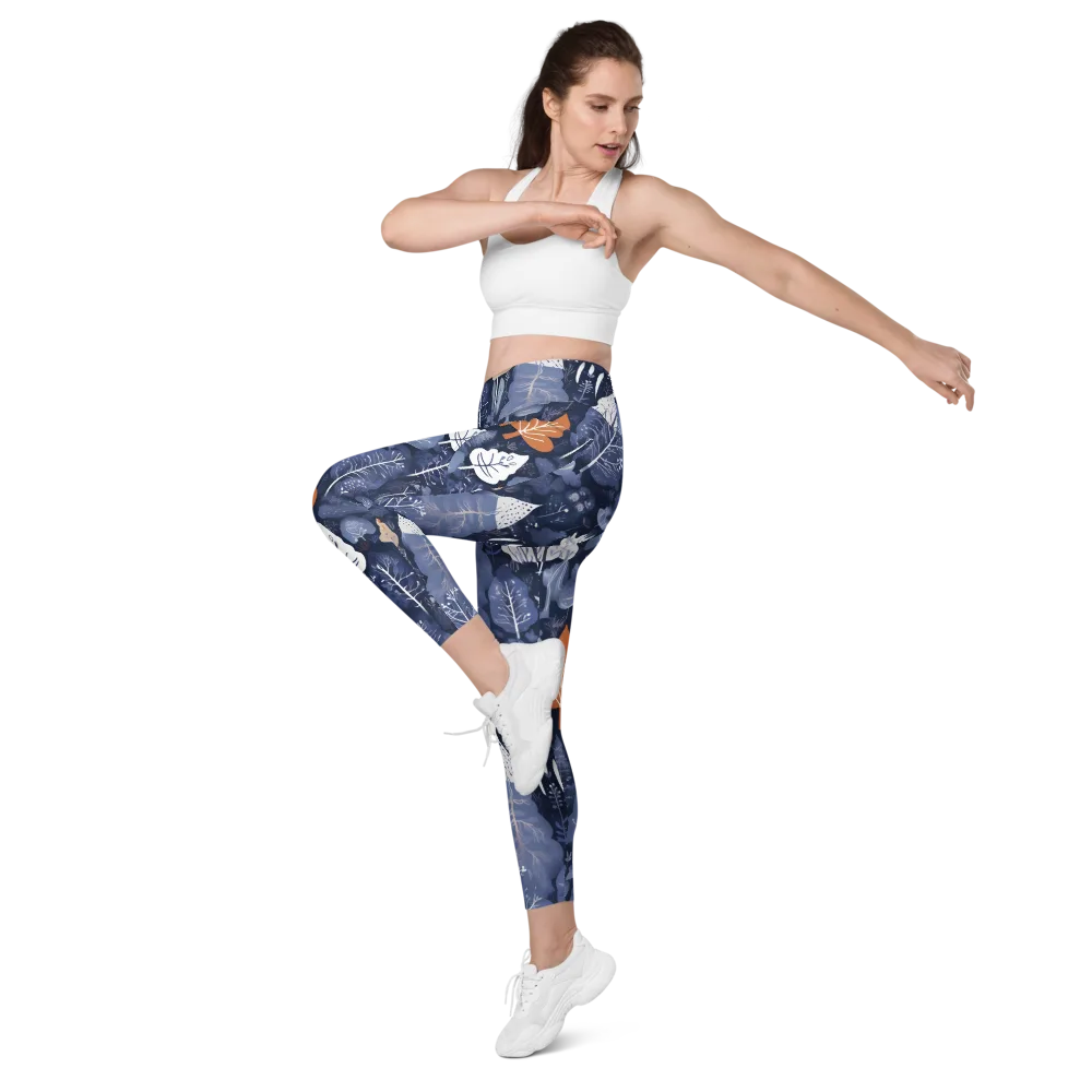 Midnight Canopy on Leggings with Pockets — Left Front