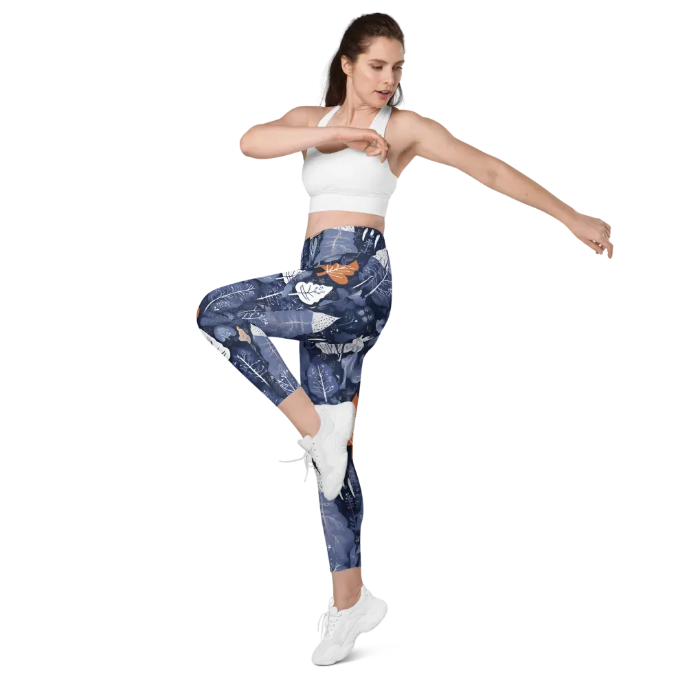 Midnight Canopy on Leggings with Pockets — Left Front