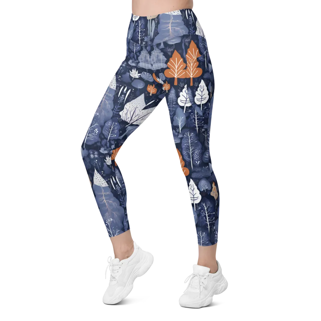 Midnight Canopy on Leggings with Pockets — Left Front