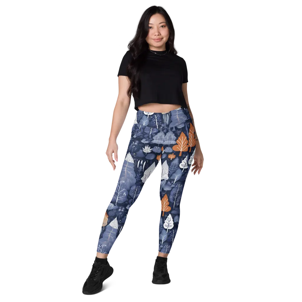 Midnight Canopy on Leggings with Pockets — Front