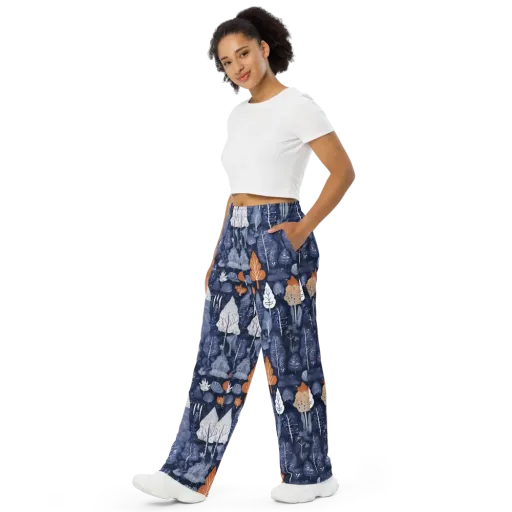 Midnight Canopy on a Wide-Leg Pants